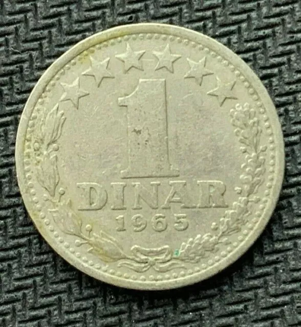 1965 Yugoslavia 1 Dinar Coin XF   1 Year World Coin       #B875