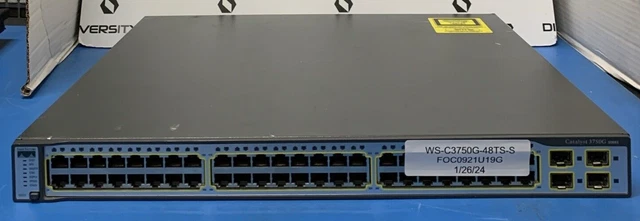 CISCO CATALYST WS-C3750G-48TS-S 48 Port Managed Gigabit Ethernet Switch ...