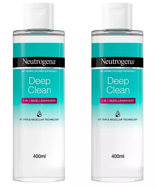 ✅ Neutrogena Deep Clean 3in1 Mizellenwasser Make-up Entferner Reining 2x 400ml ✅