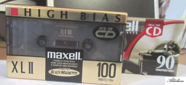 Lot Sealed Maxell XL II 90 & XL II 100 Blank Audio Cassette Tapes HIGH POSITION 2