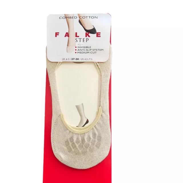 Falke 47567 Step Invisible Socks Size 37-38 (6.5-7.5 US) Cream Anti-Slip NEW