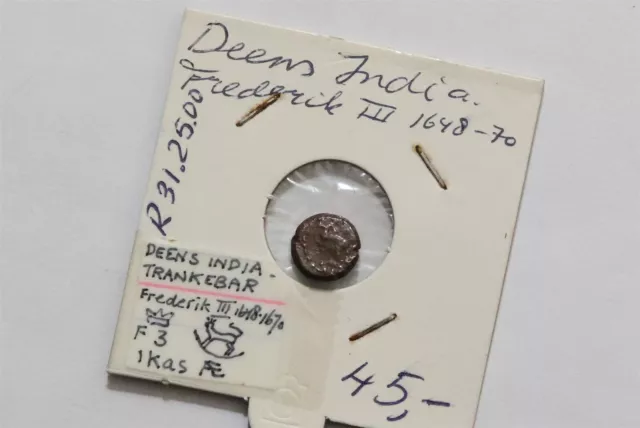 🧭 🇮🇳 India Danish Denmark India Tranquebar 1 Kas 1648-1670 B66 #909