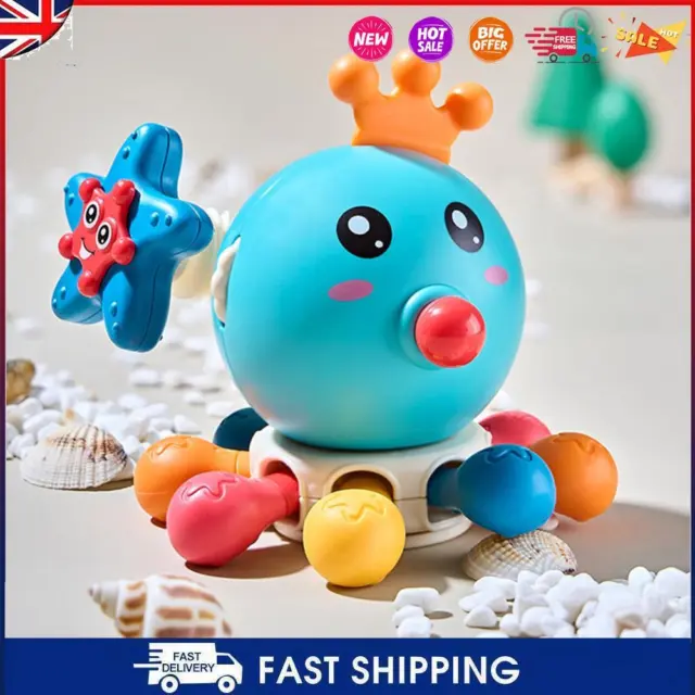 Octopus Baby Sound Toy Educational Toy for 0 1 2 3 Year Old Kids (Blue) #C
