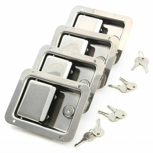 4x Toolbox Lock Stainless Door Key Latch Paddle Handle RV Trailer 5.5"x4.25" USA
