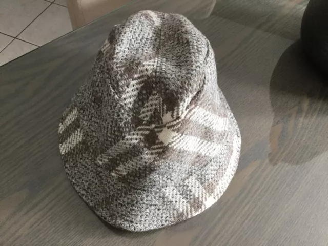 CHAPEAU borsalino Femme gris aspect laine bandeau clous taille 58 neuf  ZAZA2CATS