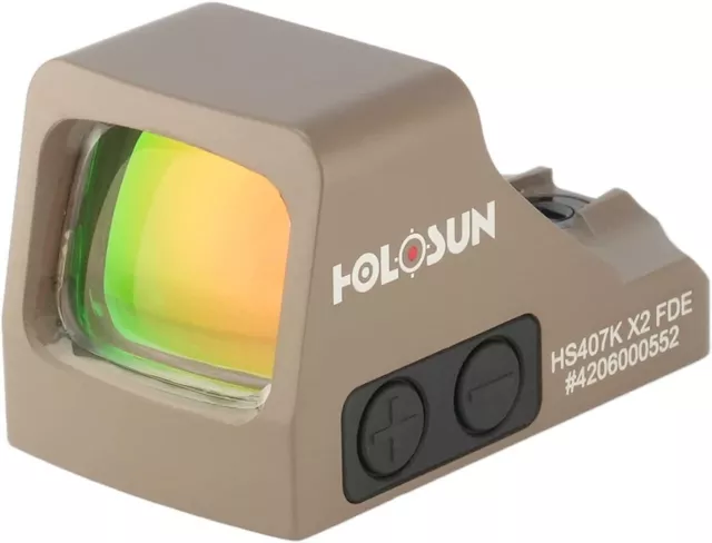 New Holosun 6 MOA Red Dot Reflex Sight Shake Awake HS407K X2 FDE