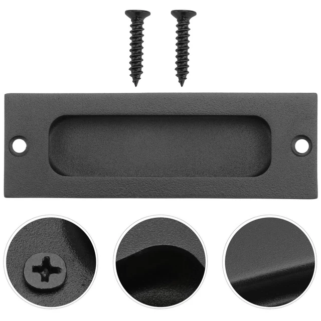 Maniglie Porte Scorrevoli Incasso - 2 Pezzi 70mm, Acciaio Inox, Nero Opaco - Foto 3