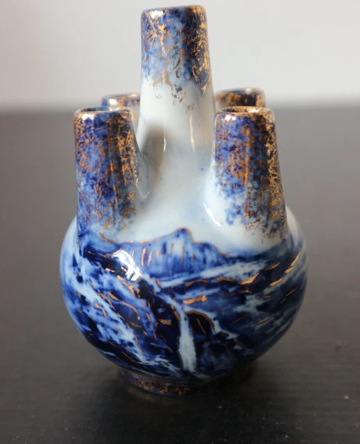 Vintage Ancien Art Déco Métal Cygne Figurine Fleur Vase Soliflore | UK