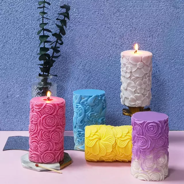 Candle Silicone Mold Wave Cylinder Resin Mold Clay Mold Making Handmade O7K N7S7