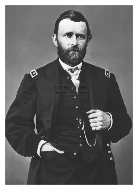 President Ulysses S. Grant In Civil War Uniform Portrait 5X7 B&W Photo