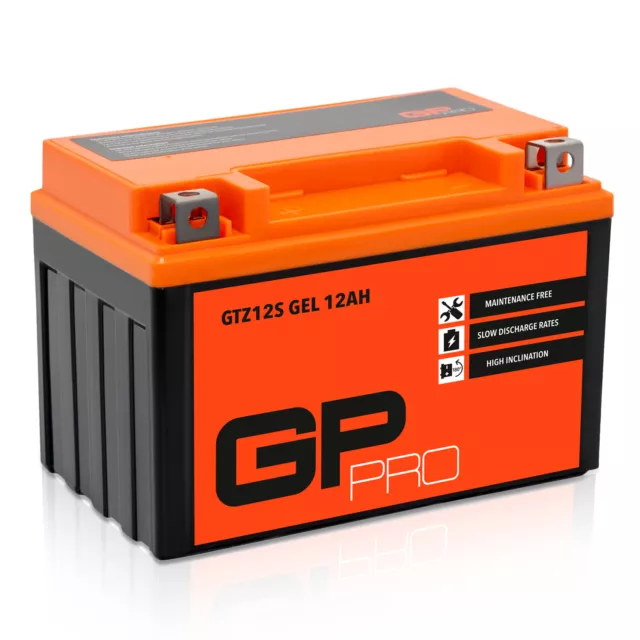 Batterie 12V 12Ah GEL GP-PRO GTZ12S moto scooter similaire YTZ12S YTX12A-BS