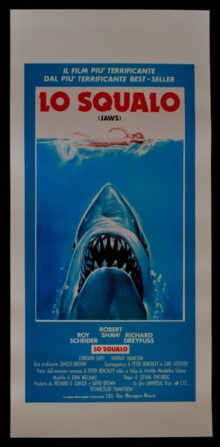 T-shirt Jaws poster black film Lo Squalo 1975 di Spielberg maglia Uomo ufficiale, Nero, XX-Large