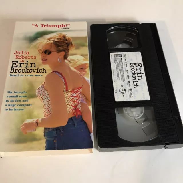 Erin Brockovich VHS VCR Movie Used Julia Roberts Aaron Eckhart Drama