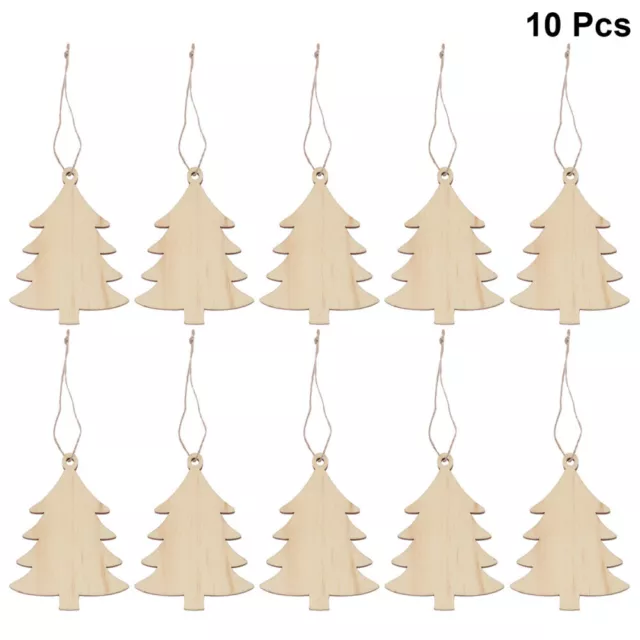 10 Pcs Wooden Tags Christmas Unfinished Ornaments