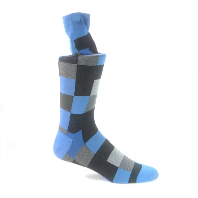 Tallia Blue Multi Patterned Men's Socks (One Size)