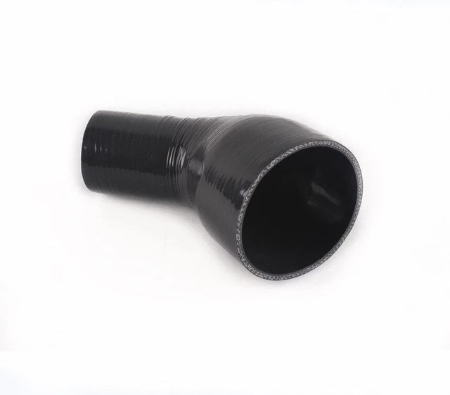 2.5" ID 45-Degree Silicone Hose Elbow Coupler - 102mm Legs, Black, Reinforced, For Engine & Intake