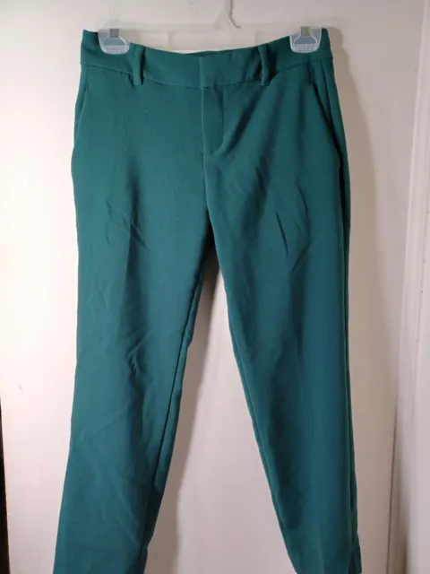 Old Navy Womens Harper Pants Size Stretch Mid-Rise Green Pants Straight Legs