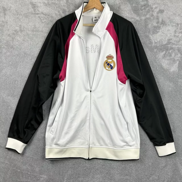 Real Madrid FC Jacket Mens XL White Licensed Full Zip Track Soccer Football Club