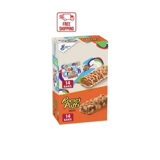 REESE'S PUFFS CINNAMON Toast Crunch Cereal Treat Bars Variety Pack, 28
