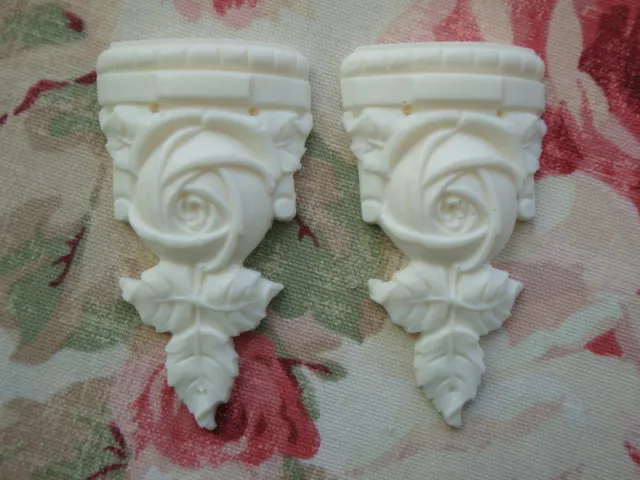 "FRENCH CABBAGE ROSES" DROPS PR PETITE Furniture Applique Onlay Pediment