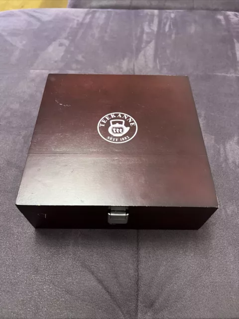 Teekanne Teebox Holz 6 Fächer Teekiste Teedose Teebeutelbox Tee Dose Box Retro