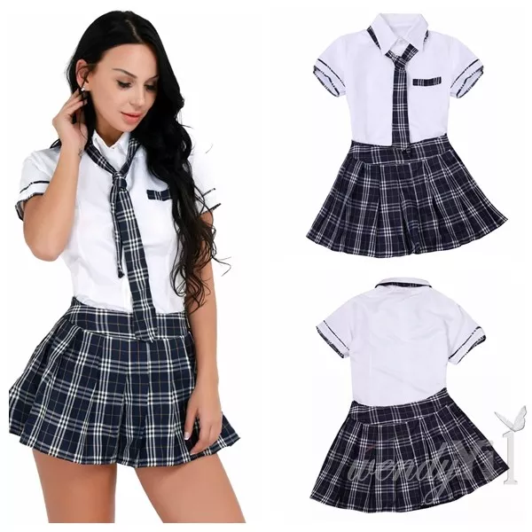 Naughty Women's Sailor Dress School Girl Plus Top Skirt Uniform Students Costume