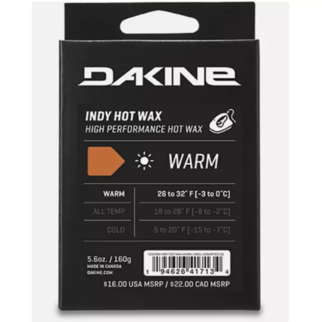 Dakine Indy Hot Wax Warm 160g Ski Wax New High Performance