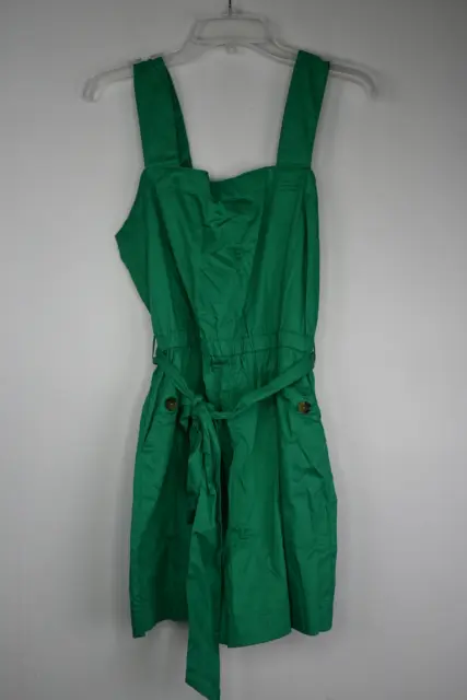 Women's Free Assembly Sleeveless Square Neck Romper with Belt Green Medium