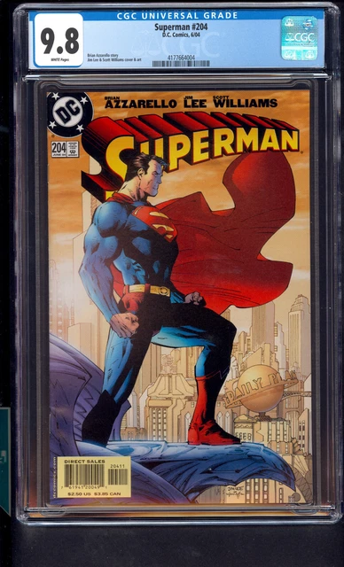 Superman 204 CGC 9.8 Brian Azzarello Story Scott Williams Cover and Art 2004 WP