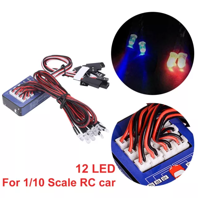 Steering Brake Simulation Flash Light Lighting Kits 12 LED for 1/10 Model RC-RMJ