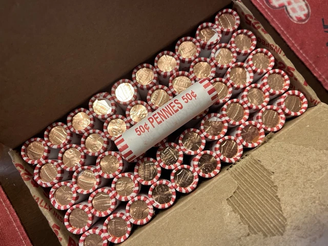 2025 D Lincoln Shield Cent Penny – Uncirculated 1-Roll Sealed In Custom American Flag Box