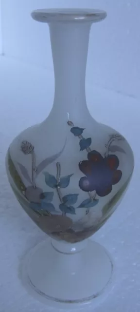 schöne alte Zier-Vase, Blumenstrauß, unbekannt signiert,ca:H 13cm,Dm 5,5cm, 95gr