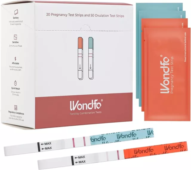 Wondfo 50 × Ovulation 20 × Early Pregnancy Urine Test Strips Fertility OPK Kit
