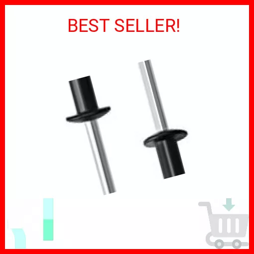 100pcs1/8" x1/2" Aluminum Blind Rivets, Black, 3.2 x 12.7mm Pop Rivets