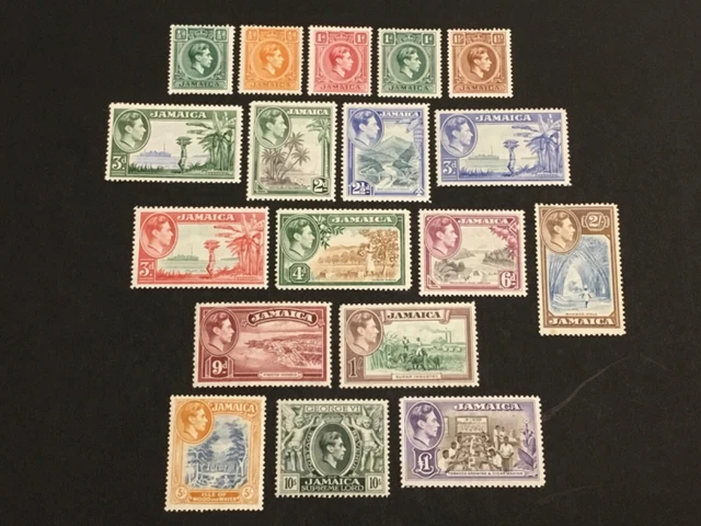 JAMAICA  STAMPS  KGVI 1938 set (5/thin)