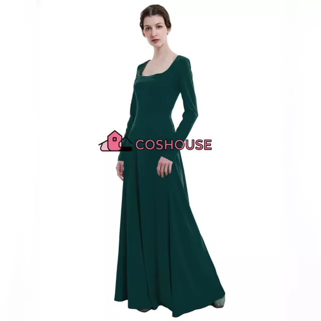 Women Medieval Renaissance Dress Green Historical Retro Court Gown for Role Play