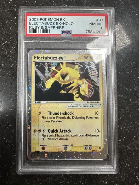 Pokemon Cards: EX Ruby & Sapphire Rare Holo: Electabuzz EX 97/109 PSA 8 2003