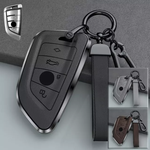 Zinc Alloy Leather Car Key Case Cover For BMW 1 2 3 4 5 6 7 8 X2 X3 X4 X5 X6 X7