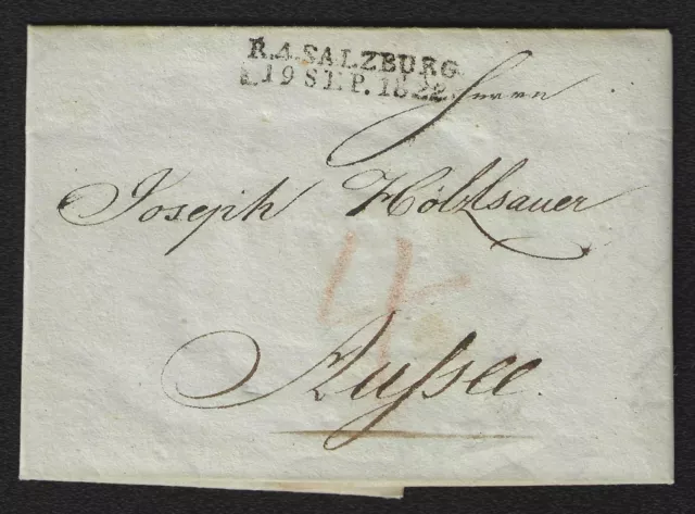 K513) Österreich Vorphila Beleg von Salzburg nach Aussee 1822