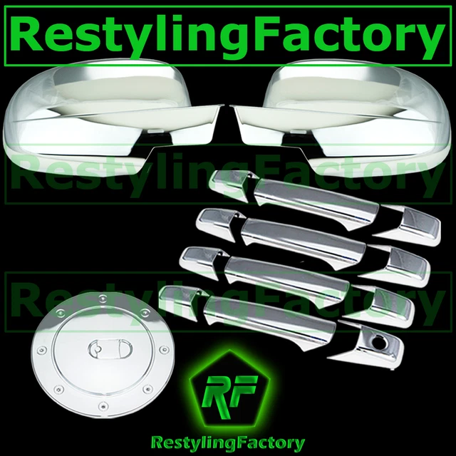 07-14 Chevy Suburban+Tahoe Chrome Mirror+4 Door Handle no PSG KeyH+Gas Cover