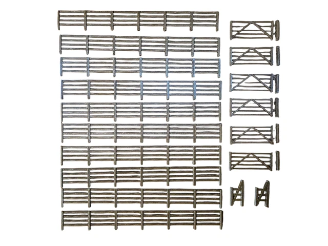 MODEL FENCING OO HO New 18 Pack Brown Gauge 1:76 Scale Models Train ...