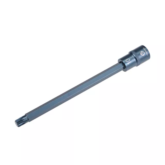 1/2-Inch Drive x M10 Triple Square Bit Socket, Metric Extra Long 8" Length