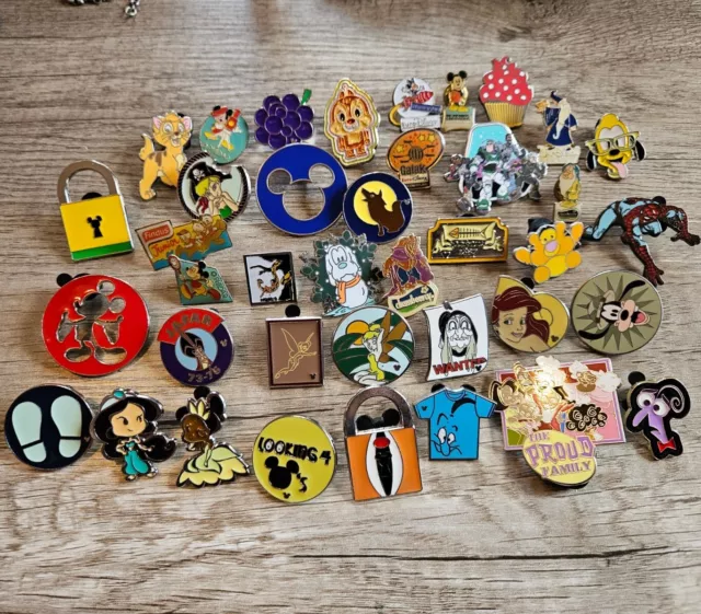 Bundle Of Disney Pin Trading Badges From Various Years. Job Lot.