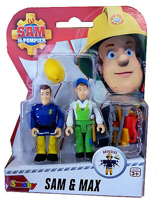 RARE Smoby Toys Figurines 7,5 cm Sam Le Pompier/Sam & Max New