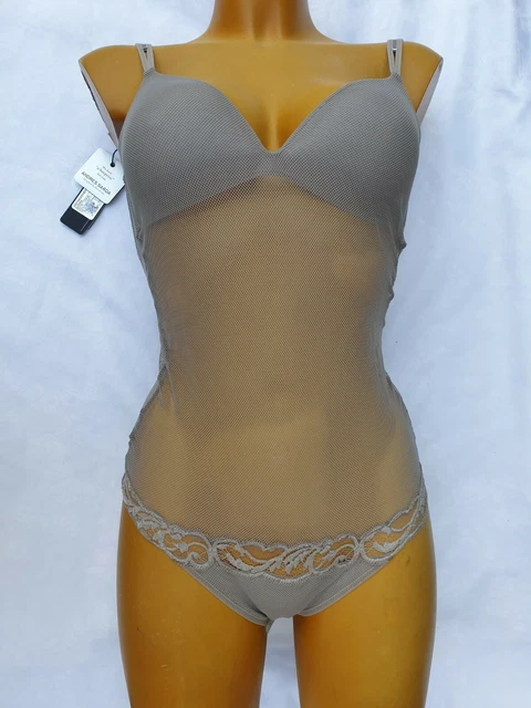 Body Marron Satiné Stretch LAURÈL - Taille 38 - Neuf Avec étiquettes !