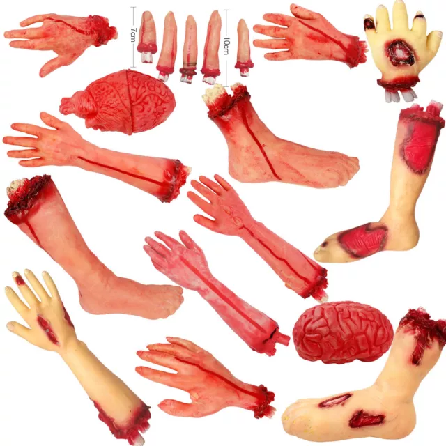 Halloween Zombie Hand Leg Bloody Horror Scary Fake Severed Props Body Haunted