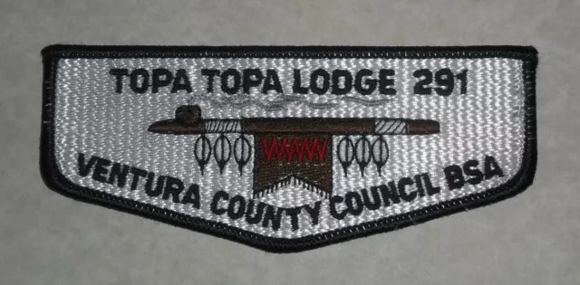 Topa Topa Lodge Oa 291 Bsa Ventura County Council Peace Pipe Flap Mint!! 3
