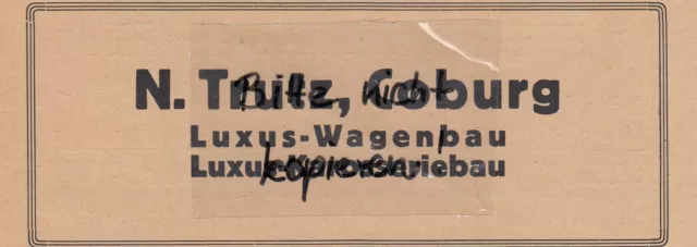 COBURG, Werbung 1920, N. Trutz Luxus-Wagenbau Karosseriebau
