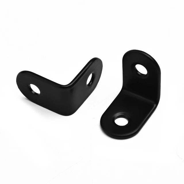 10 Pcs 90 Degree Right Angle Brackets Black Heavy Duty Metal Corner Braces UK 10