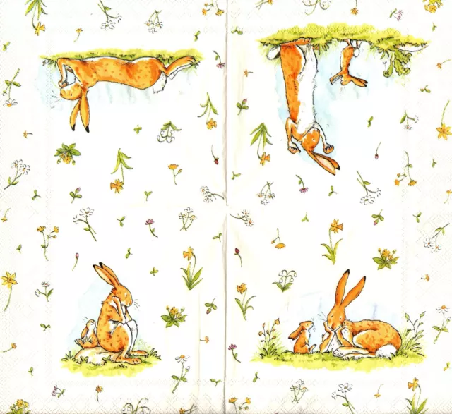 Serviettes en papier lapins. Napkins guess how much i love you Sam Mc Bratney
